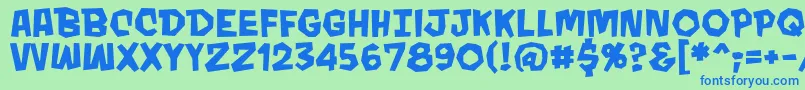 MondobeyondoBbBold Font – Blue Fonts on Green Background