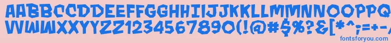 フォントMondobeyondoBbBold – ピンクの背景に青い文字