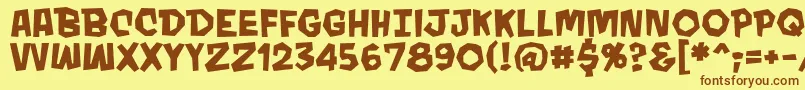 MondobeyondoBbBold Font – Brown Fonts on Yellow Background