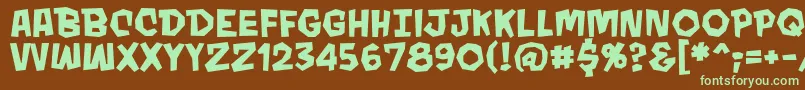 MondobeyondoBbBold Font – Green Fonts on Brown Background