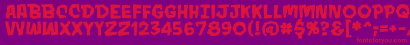 MondobeyondoBbBold Font – Red Fonts on Purple Background