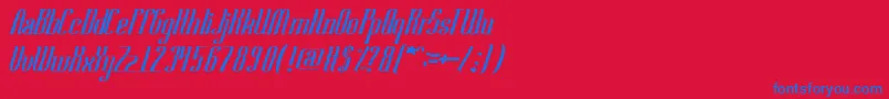 SamuraiBlade Font – Blue Fonts on Red Background