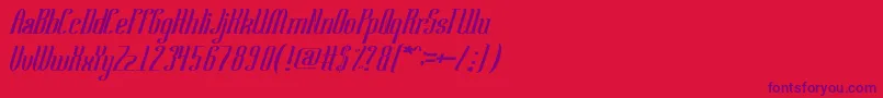 SamuraiBlade Font – Purple Fonts on Red Background