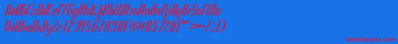 SamuraiBlade Font – Red Fonts on Blue Background