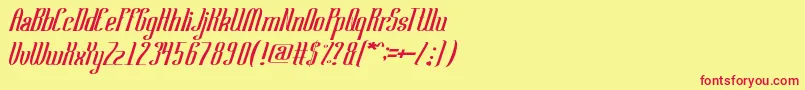 SamuraiBlade-Schriftart – Rote Schriften auf gelbem Hintergrund