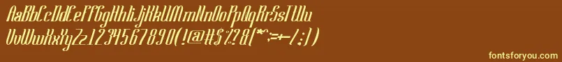 SamuraiBlade Font – Yellow Fonts on Brown Background