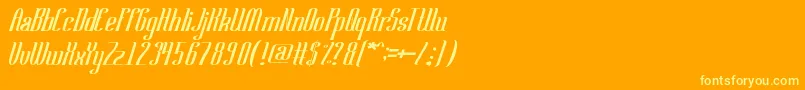 SamuraiBlade Font – Yellow Fonts on Orange Background