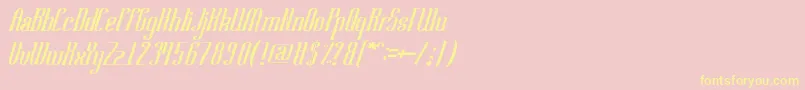 SamuraiBlade Font – Yellow Fonts on Pink Background
