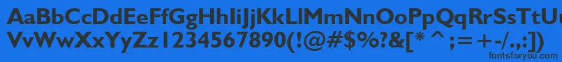 フォントHumanist521BoldBt – 黒い文字の青い背景