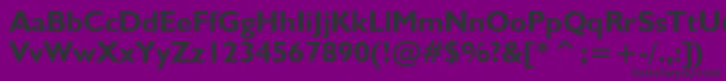 フォントHumanist521BoldBt – 紫の背景に黒い文字