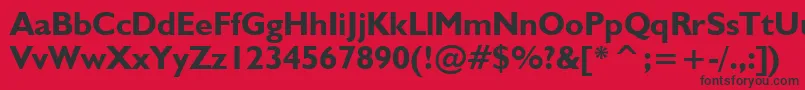 Humanist521BoldBt Font – Black Fonts on Red Background