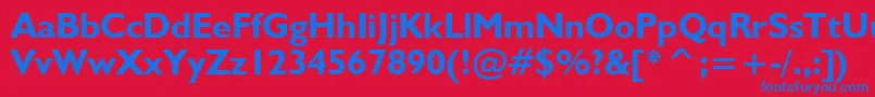 Humanist521BoldBt Font – Blue Fonts on Red Background