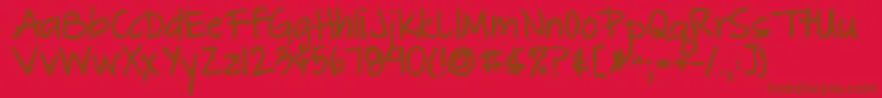 Thegreatescapebold-Schriftart – Braune Schriften auf rotem Hintergrund