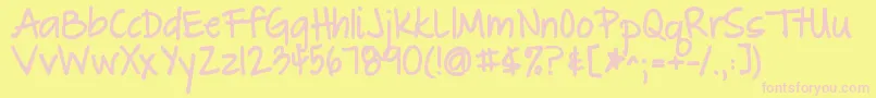 Thegreatescapebold Font – Pink Fonts on Yellow Background