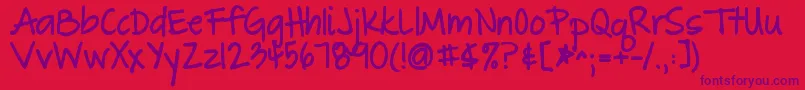 Thegreatescapebold Font – Purple Fonts on Red Background