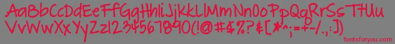 Thegreatescapebold Font – Red Fonts on Gray Background