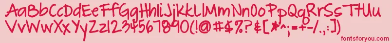 Thegreatescapebold Font – Red Fonts on Pink Background