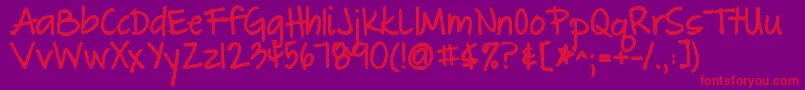 Thegreatescapebold-Schriftart – Rote Schriften auf violettem Hintergrund