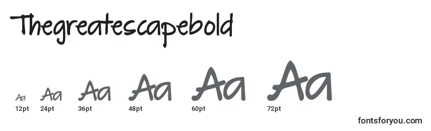 Thegreatescapebold Font Sizes