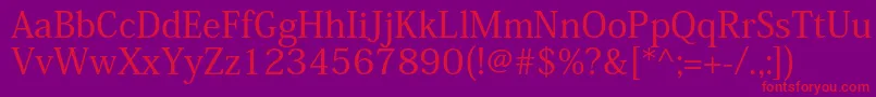 KozminproMedium Font – Red Fonts on Purple Background