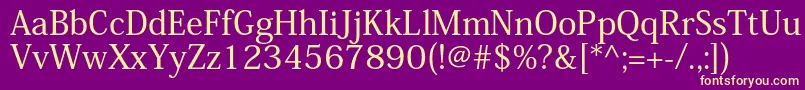 KozminproMedium Font – Yellow Fonts on Purple Background