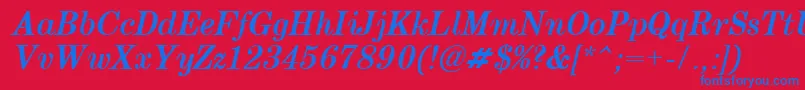 Century.KzBoldItalic Font – Blue Fonts on Red Background