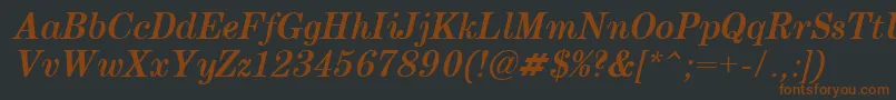 Century.KzBoldItalic Font – Brown Fonts on Black Background