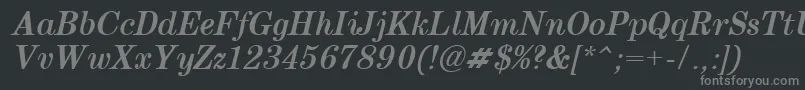 Century.KzBoldItalic Font – Gray Fonts on Black Background
