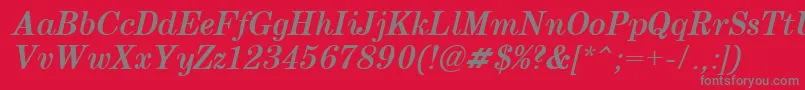 Century.KzBoldItalic Font – Gray Fonts on Red Background