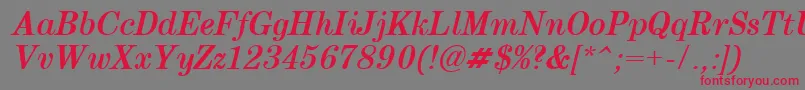 Century.KzBoldItalic Font – Red Fonts on Gray Background