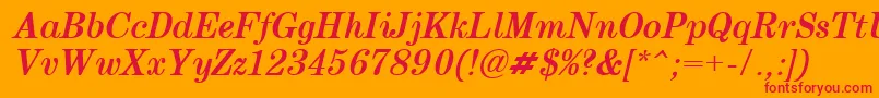 フォントCentury.KzBoldItalic – オレンジの背景に赤い文字
