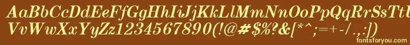 Century.KzBoldItalic Font – Yellow Fonts on Brown Background