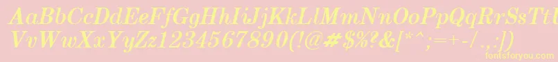 Century.KzBoldItalic Font – Yellow Fonts on Pink Background
