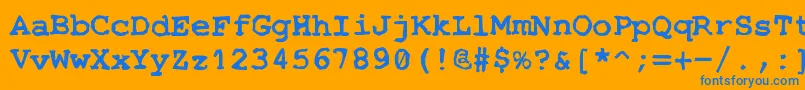 Czcionka Stempel – niebieskie czcionki na pomarańczowym tle