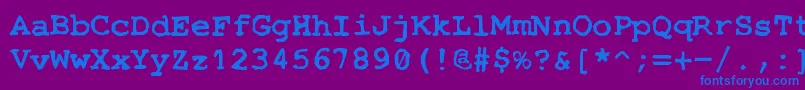 フォントStempel – 紫色の背景に青い文字