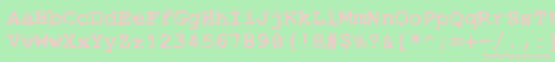 フォントStempel – 緑の背景にピンクのフォント