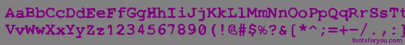 フォントStempel – 紫色のフォント、灰色の背景