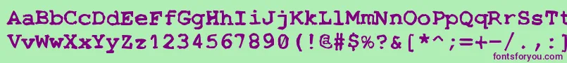 Stempel Font – Purple Fonts on Green Background
