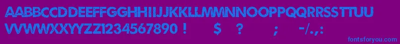 Umbrage2-Schriftart – Blaue Schriften auf violettem Hintergrund