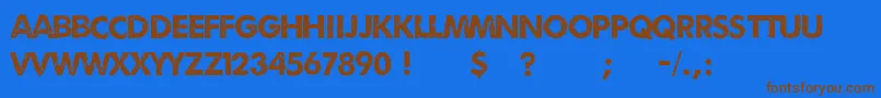 Umbrage2-Schriftart – Braune Schriften auf blauem Hintergrund