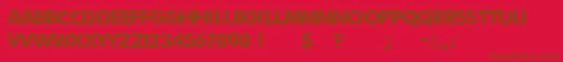 Umbrage2-Schriftart – Braune Schriften auf rotem Hintergrund
