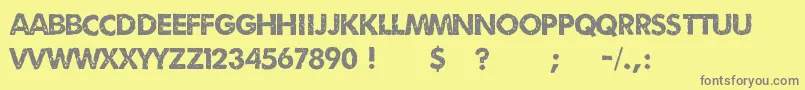 Umbrage2-Schriftart – Graue Schriften auf gelbem Hintergrund