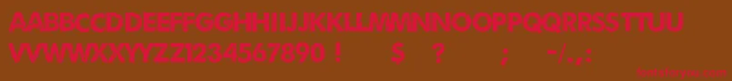 フォントUmbrage2 – 赤い文字が茶色の背景にあります。