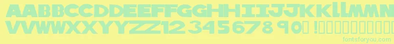 TributeToNova Font – Green Fonts on Yellow Background