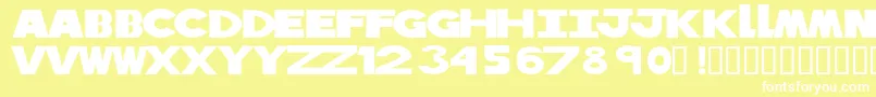 フォントTributeToNova – 黄色い背景に白い文字