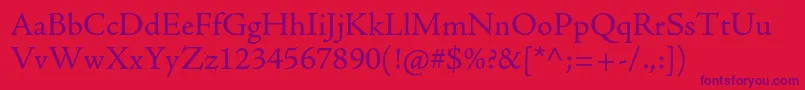 AjensonproRegular Font – Purple Fonts on Red Background