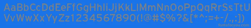 フォントPftransitMedium – 青い背景に灰色の文字