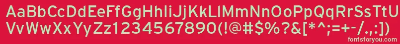 フォントPftransitMedium – 赤い背景に緑の文字