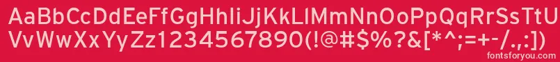 フォントPftransitMedium – 赤い背景にピンクのフォント