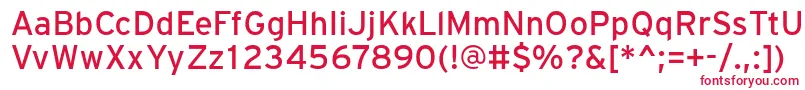 フォントPftransitMedium – 白い背景に赤い文字